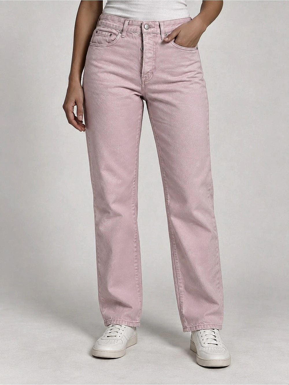 Pacsun High Rise Straight Jeans Pink Waist 28